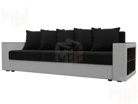 Диван прямой Дубай Лайт ( Черный\Белый )