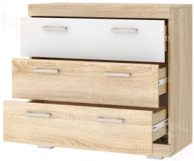 Комод Соната КС-900 Сонома-Белый глянец