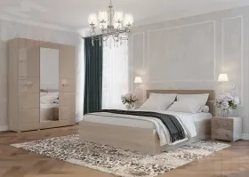 Кровать Ненси 1,4 с подъемным механизмом (ясень/капучино глянец)