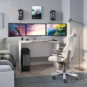 Стол компьютерный игровой ВАРДИГ K2 (белый/серебристый)