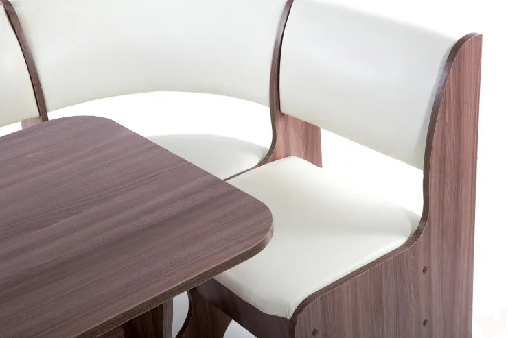 Кухонный уголок Тюльпан мини (ясень темный/барнео крем)