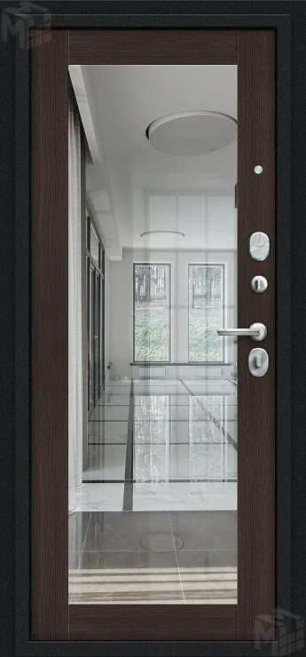 Входная металлическая дверь Флэш с зеркалом Wenge