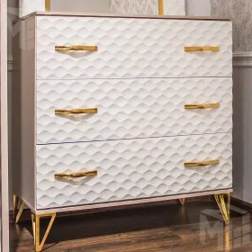 Комод Lara 3 ящика белый глянец