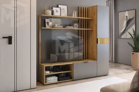 Гостиная Бери К1 дуб крафт золотой/графит