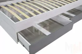 Кровать Нильс с ортопедическим основанием Дуб Эльза/Темно-Серый Лофт