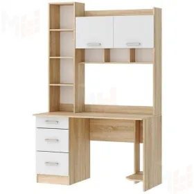 Компьютерный стол ПКС-5 сонома/белый глянец