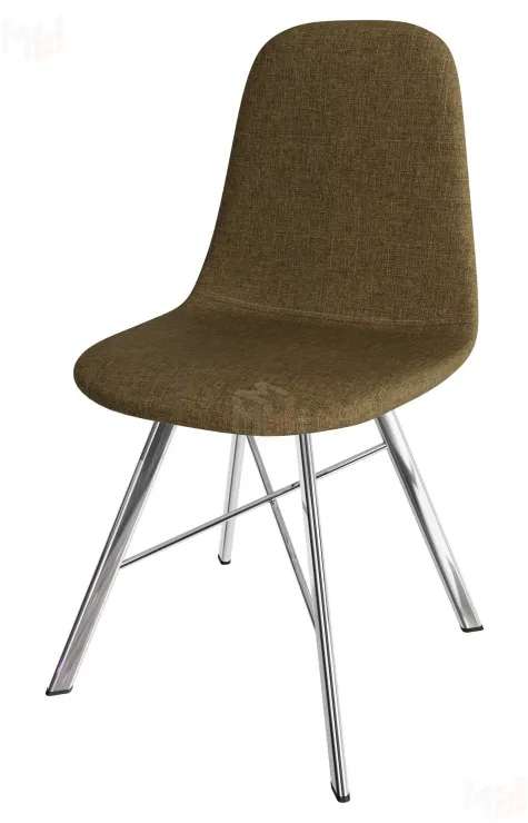 Стул Кассиопея (рогожка коричневая, ноги хром)