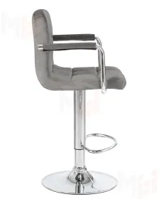 Стул барный DOBRIN KRUGER ARM (серый велюр (MJ9-75))
