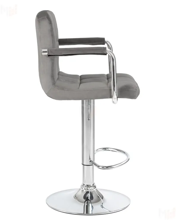 Стул барный DOBRIN KRUGER ARM (серый велюр (MJ9-75))