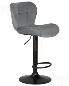 Стул барный DOBRIN BARNY BLACK (серый велюр (MJ9-75))