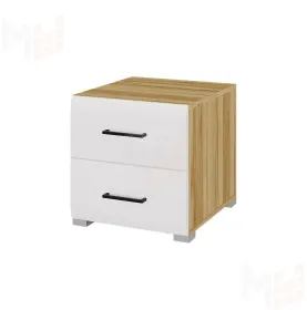 Тумба прикроватная Ненси (дуб золотой/белый глянец)