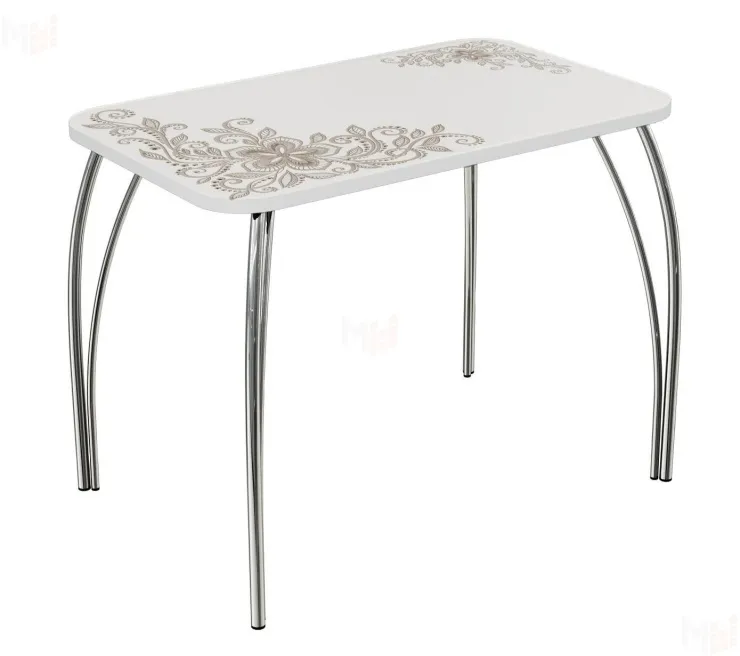 Стол прямоугольный с фотопечатью Орнамент, ноги чайка