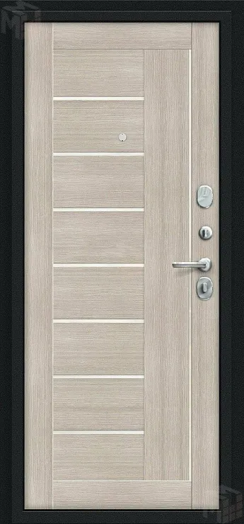 Входная металлическая дверь Проф Букле черное/Cappuccino Veralinga