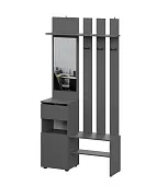 Вешалка с зеркалом Денвер Графит серый