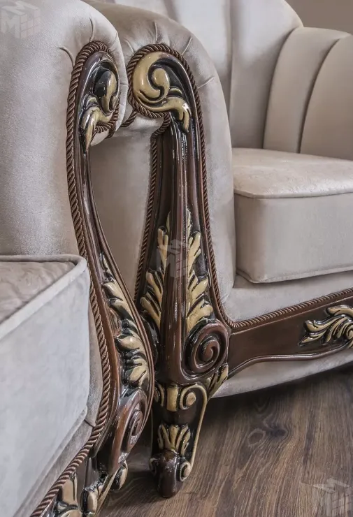 Диван Марселла 3х местный корень дуба глянец