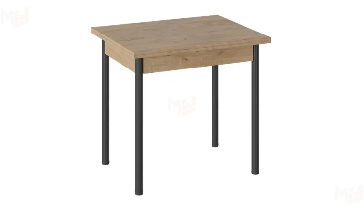 Стол  раздвижной Родос Тип 2 с опорой d40 Черный муар, Дуб Крафт золотой