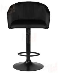 Стул барный DOBRIN DARCY BLACK SHINY (черный велюр с черно-золотыми пайетками)