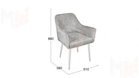 Стул Chester Т6 Белый муар Велюр V004 светло-серый