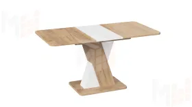 Стол обеденный раздвижной Люксембург Тип 3  Дуб Крафт золотой, Белый