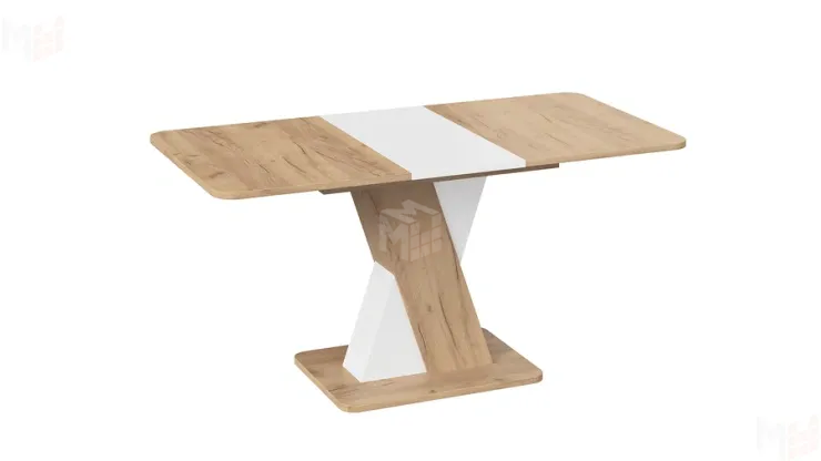 Стол обеденный раздвижной Люксембург Тип 3  Дуб Крафт золотой, Белый