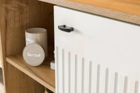 Тумба многофункциональная Милан Дуб Золотой/Белый Матовый