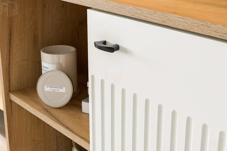 Тумба многофункциональная Милан Дуб Золотой/Белый Матовый