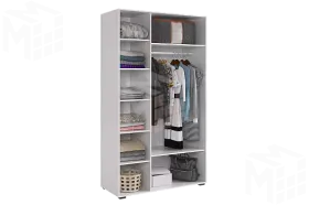 Шкаф трехдверный Ева  105.01 белое дерево/белый матовый