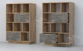 Комод К-1 Эго ПД  Дуб Крафт Золотой/Камень Темный