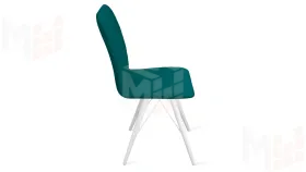 Стул Стенли К3 Белый матовый, Велюр Confetti Izumrud