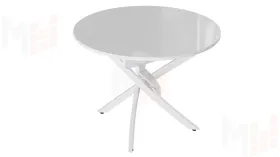 Стол обеденный Diamond Тип 3 - КМ+02.68.000.168 Белый муар, Белый глянец