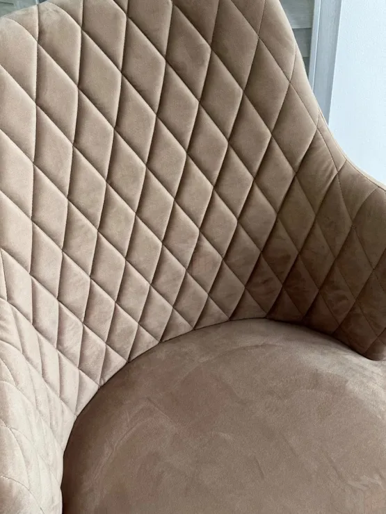 Стул HERMAN Бежевый #5, велюр / белый каркас