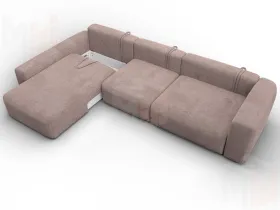 Диван угловой Лига-066 НПБ Лонг угол левый ( TOWER 05 бежевый )
