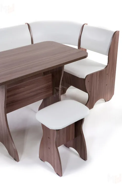 Кухонный уголок Тюльпан (ясень темный/барнео милк)