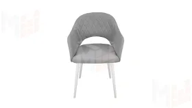 Стул София Т6 Белый муар, Велюр  D012 светло-серый