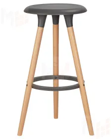 Табурет барный DOBRIN ROYCE (ножки светлый бук, цвет темно-серый (GR-04))