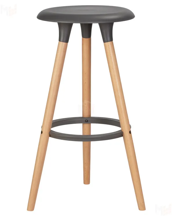 Табурет барный DOBRIN ROYCE (ножки светлый бук, цвет темно-серый (GR-04))