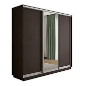 Шкаф-купе Оптим 3-х дверный  1 секция (ЛДСП, Зеркало)  180 см. 1 штанга, 11 полок