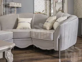 Диван Гравита угловой 3-у-1 серый серебро