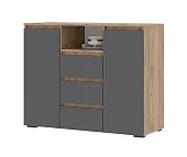 Комод Хелен КМ 01 дуб крафт золото - серый графит