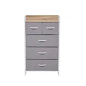 Комод Leset Ноа 5 ящ., Каркас Белый, Светло-серый (Белый/Светло-серый)