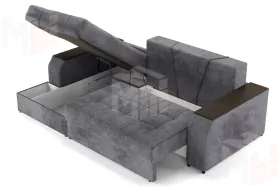 Угловой диван-кровать Лас-Вегас Серый левый