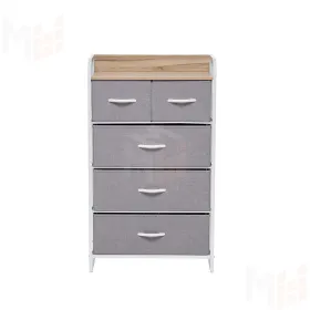 Комод Leset Ноа 5 ящ., Каркас Белый, Светло-серый (Белый/Светло-серый)