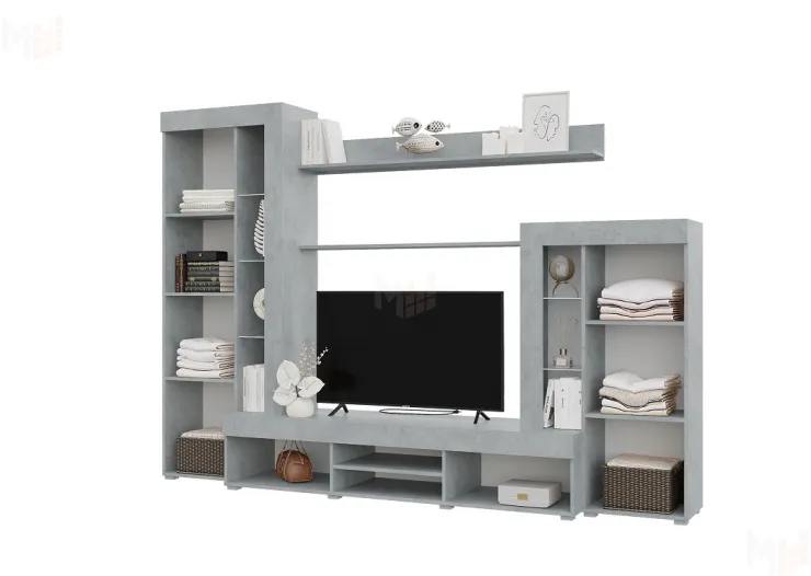 Гостиная Дельта ЛДСП (Белый/бетон)