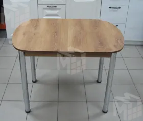 Стол Евро раскладной 1000*680 (дуб Вотан), ножки хром