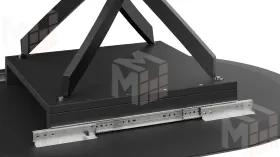 Стол обеденный раздвижной Бергамо Тип 1  Черный муар, Стекло матовое черный мрамор