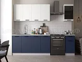 Кухня Техно New 2,0 комп.№3 Белый софт/Ультрамарин софт