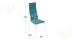 Стул Кредо Белый муар, Микровелюр Боска 12 Изумруд