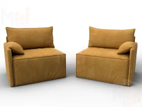 Диван прямой модульный Лига-106 ( BRUT 10 желтый )