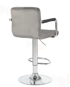 Стул барный DOBRIN KRUGER ARM (серый велюр (MJ9-75))