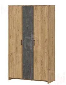 Шкаф трехстворчатый МСП 1 Дуб Золотой / Камень Тёмный